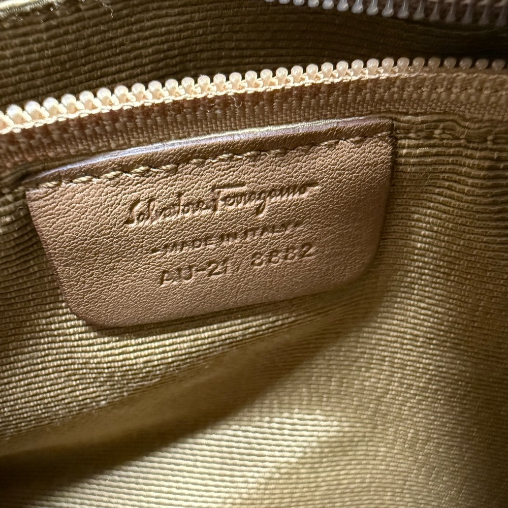 Salvatore Ferragamo Canvas & Leather Shoulder Bag with Callouts SOLD AS IS - Picture 9 of 15